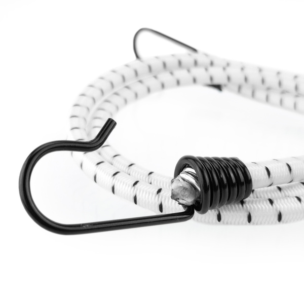 Guma transportowa 8 mm z haczykami - ekspandor biały - 150cm / 10 sztuk