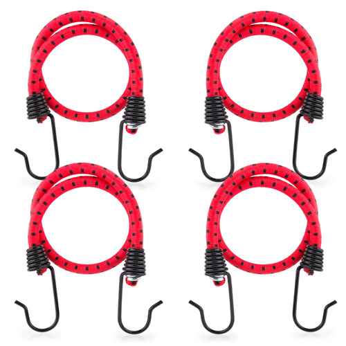 Guma transportowa 8 mm z haczykami - ekspandor czerwony - 40cm / 4 sztuki