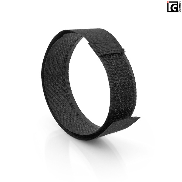 Zestaw opasek rzepowych do siatek 1,6x28cm - kolor czarny / 10 szt.