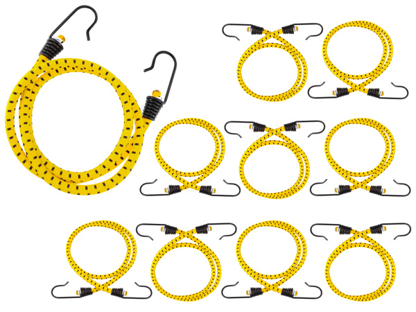 Guma transportowa 8 mm z haczykami - ekspandor żółty - 100cm / 10 sztuk