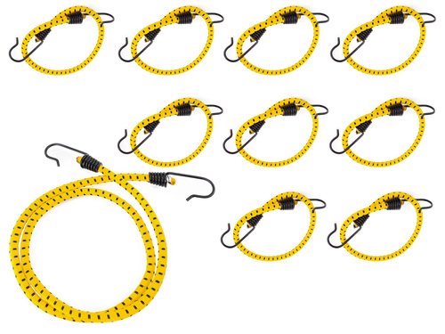 Guma transportowa 8 mm z haczykami - ekspandor żółty - 150cm / 10 sztuk