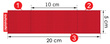 Autorzep – zestaw uchwytów na rzep, 20 cm, czerwony