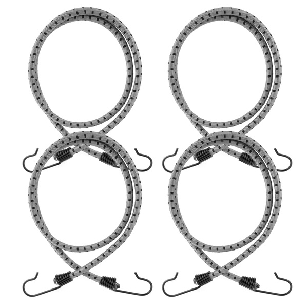 Guma transportowa 8 mm z haczykami - ekspandor szary - 50cm / 4 sztuki