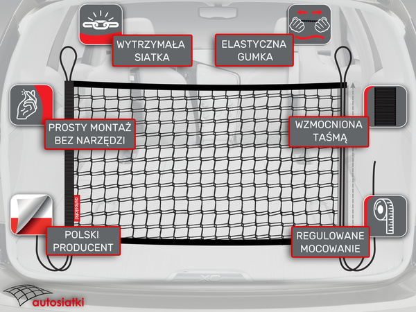 Siatka torba do bagażnika Skoda Rapid II liftback