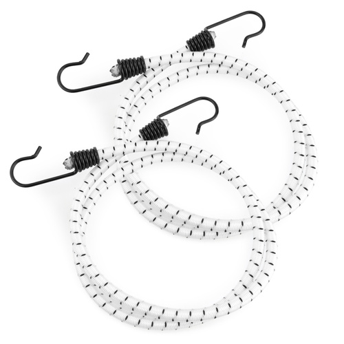 Guma transportowa 8 mm z haczykami - ekspandor biały - 90cm / 2 sztuki