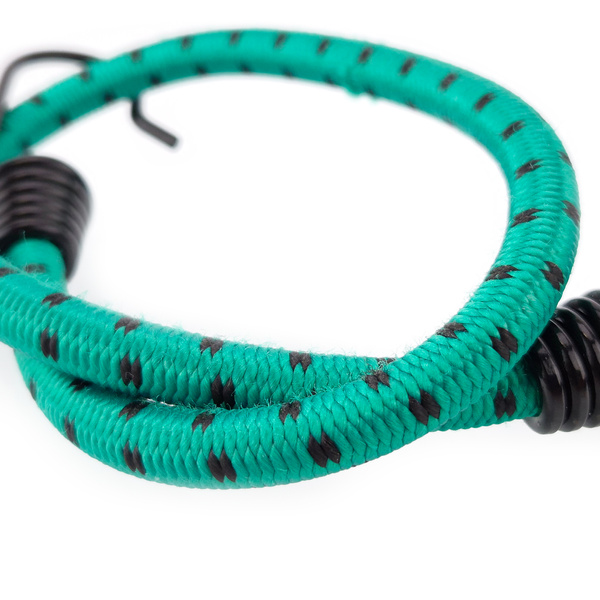 Guma transportowa 8 mm z haczykami - ekspandor zielony - 40cm / 2 sztuki