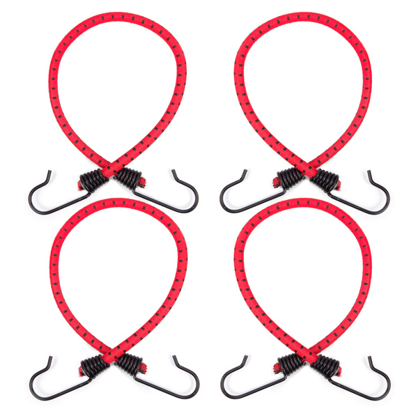 Guma transportowa 8 mm z haczykami - ekspandor czerwony - 50cm / 4 sztuki