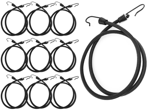 Guma transportowa 8 mm z haczykami - ekspandor czarny - 150cm / 10 sztuk