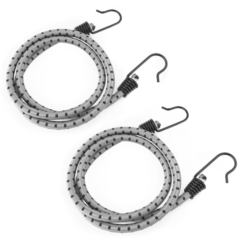 Guma transportowa 8 mm z haczykami - ekspandor szary - 90cm / 2 sztuki