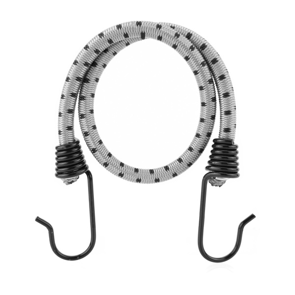 Guma transportowa 8 mm z haczykami - ekspandor szary - 60cm / 10 sztuk