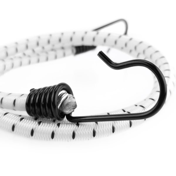 Guma transportowa 8 mm z haczykami - ekspandor biały - 100cm / 4 sztuki