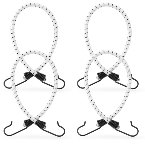 Guma transportowa 8 mm z haczykami - ekspandor biały - 40cm / 4 sztuki