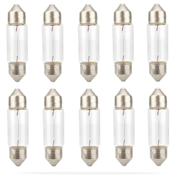 Zestaw 10 żarówek rurka 5W 12V - C5W