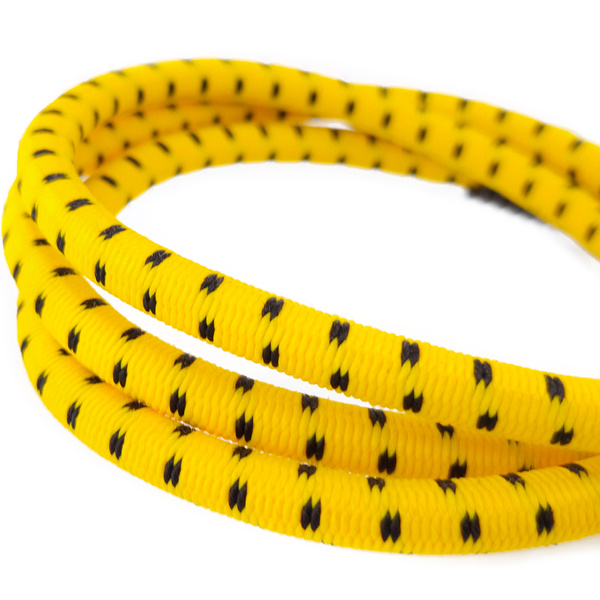 Guma transportowa 8 mm z haczykami - ekspandor żółty - 120cm / 4 sztuki
