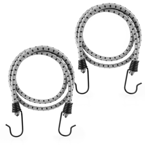 Guma transportowa 8 mm z haczykami - ekspandor szary - 80cm / 2 sztuki