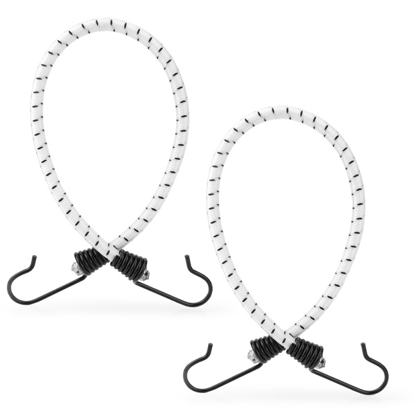 Guma transportowa 8 mm z haczykami - ekspandor biały - 40cm / 2 sztuki