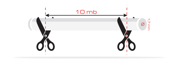 Guma odzieżowa okrągła – biała 1,7 mm – 10 mb.