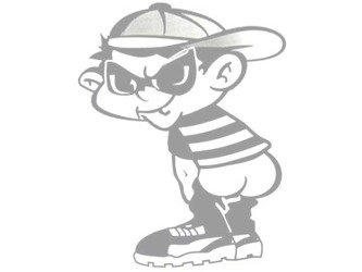 Naklejka Bez gaci srebrna 66