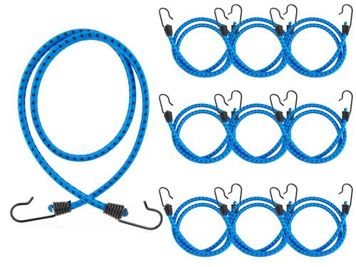 Guma transportowa 8 mm z haczykami - ekspandor niebieski - 80cm / 10 sztuk