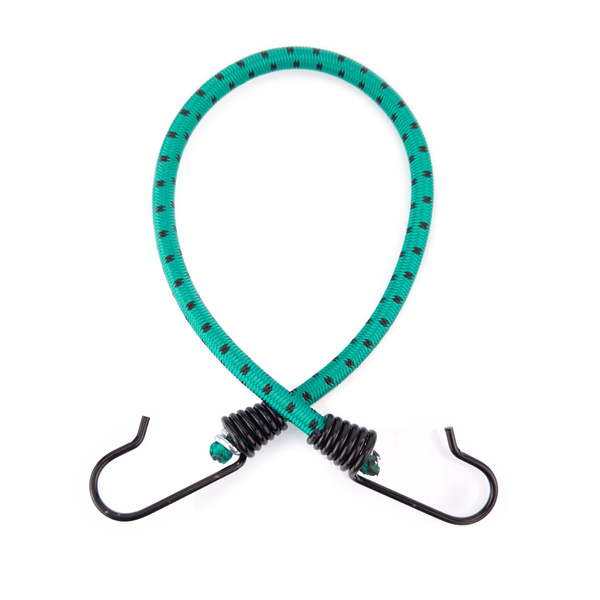 Guma transportowa 8 mm z haczykami - ekspandor zielony - 30cm / 4 sztuki