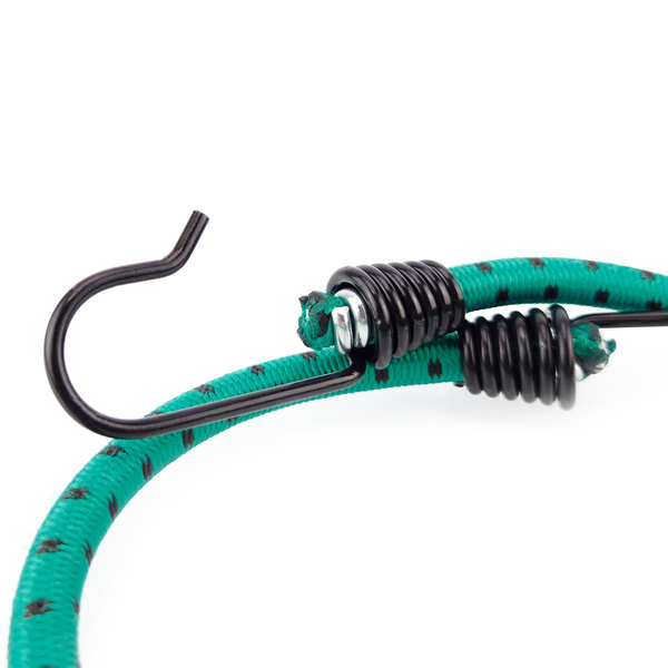 Guma transportowa 8 mm z haczykami - ekspandor zielony - 40cm / 2 sztuki
