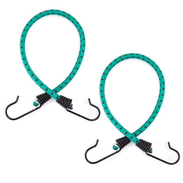 Guma transportowa 8 mm z haczykami - ekspandor zielony - 40cm / 2 sztuki
