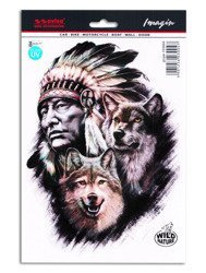 Naklejka Indianin z wilkami 47