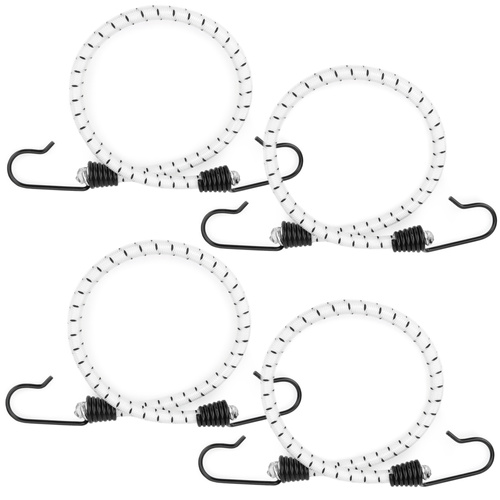 Guma transportowa 8 mm z haczykami - ekspandor biały - 60cm / 4 sztuki