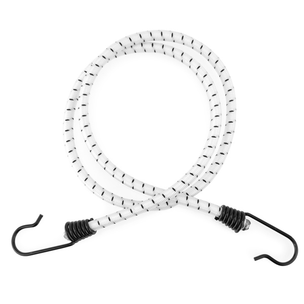 Guma transportowa 8 mm z haczykami - ekspandor biały - 120cm / 10 sztuk
