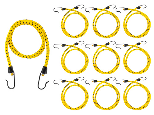 Guma transportowa 8 mm z haczykami - ekspandor żółty - 90cm / 10 sztuk