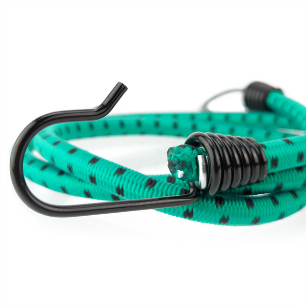 Guma transportowa 8 mm z haczykami - ekspandor zielony - 90cm / 2 sztuki