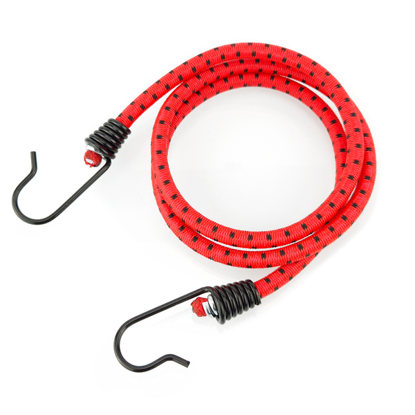 Guma transportowa 8 mm z haczykami - ekspandor czerwony - 120cm / 10 sztuk