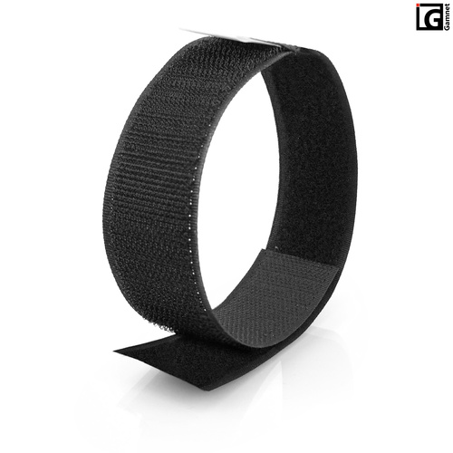 Opaska rzepowa do mocowania siatki 3x35cm - kolor czarny