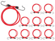 Guma transportowa 8 mm z haczykami - ekspandor czerwony - 120cm / 10 sztuk
