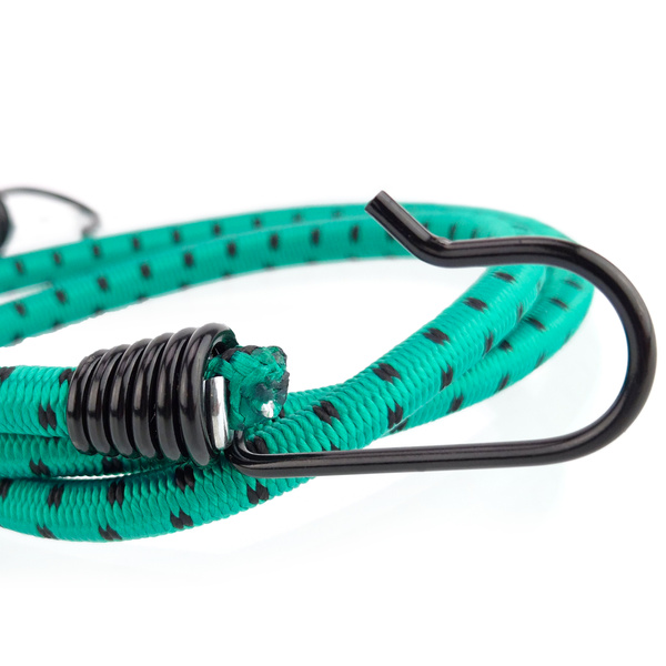 Guma transportowa 8 mm z haczykami - ekspandor zielony - 90cm / 10 sztuk