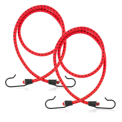 Guma transportowa 8 mm z haczykami - ekspandor czerwony - 80cm / 2 sztuki