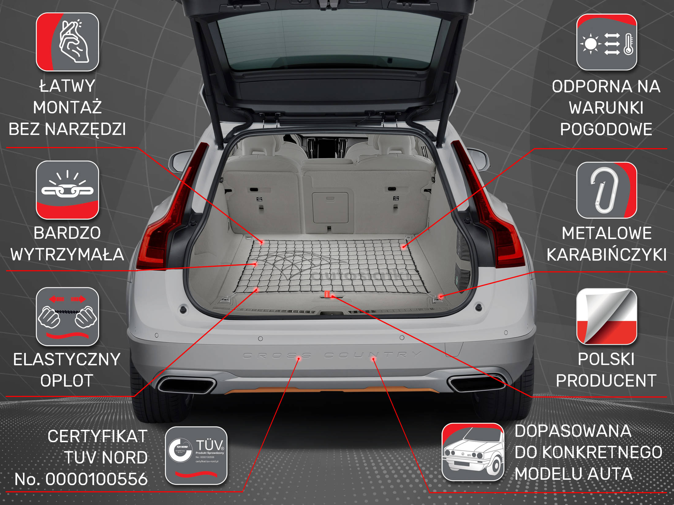 Siatka Do Bagażnika Kia Ceed Ii Proceed Hatchback 3D – Autosiatki.pl