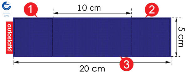 Autorzep – zestaw uchwytów na rzep, 20 cm, niebieski