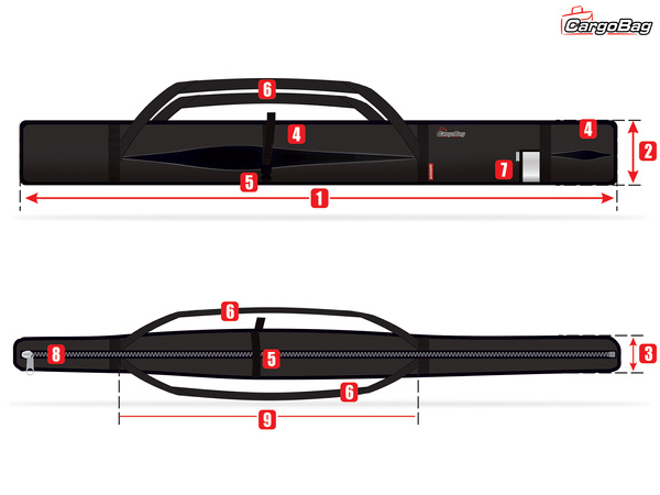 Pokrowiec na narty o długości do 150 cm - CargoBag N5  