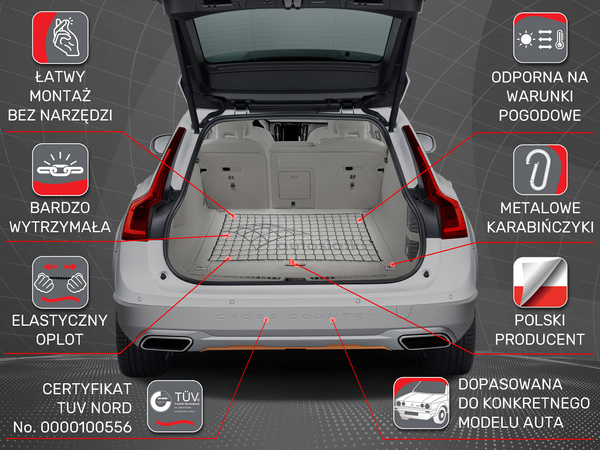 Siatka do bagażnika Fiat Stilo hatchback 3d
