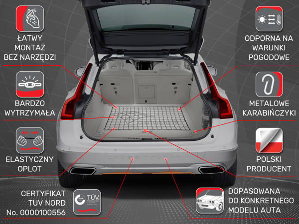 Siatka do bagażnika Volkswagen Golf V hatchback 5d