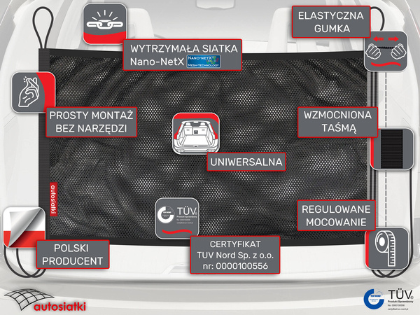 Siatka torba do bagażnika Toyota Prius III XW30